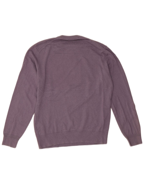 Maglione maglione girocollo da uomo Hugo Boss grande cotone viola