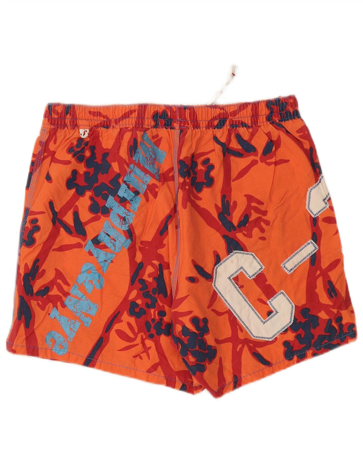 Pantaloncini da bagno grafici da uomo Murphy & Nye grandi in cotone arancione