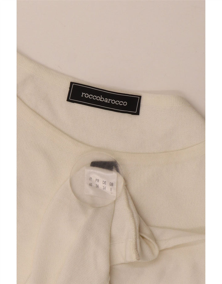 Roccobarocco Camicetta corta da donna Top UK 8 Small Bianca