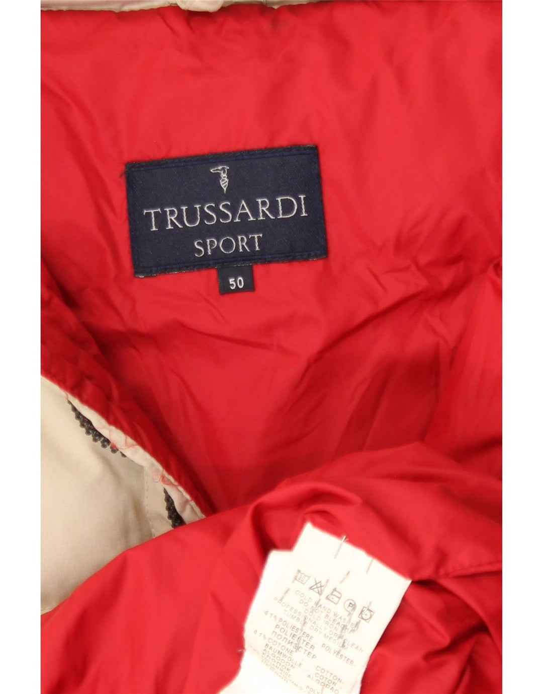 Giubbotto Imbottito Uomo Trussardi IT 50 Large Beige Poliestere