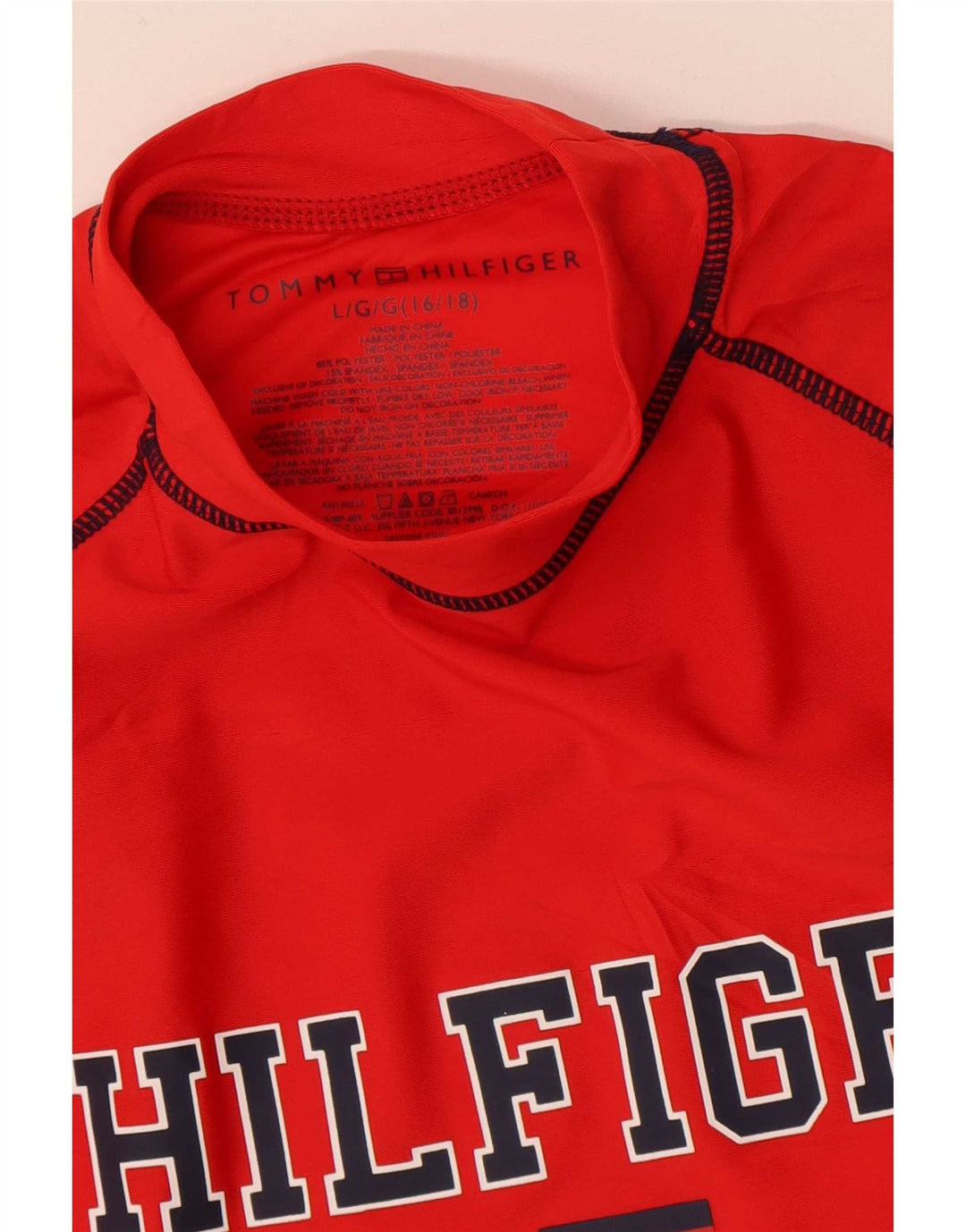 T-shirt grafica per ragazzi Tommy Hilfiger Top 15-16 anni Large Rosso in poliestere