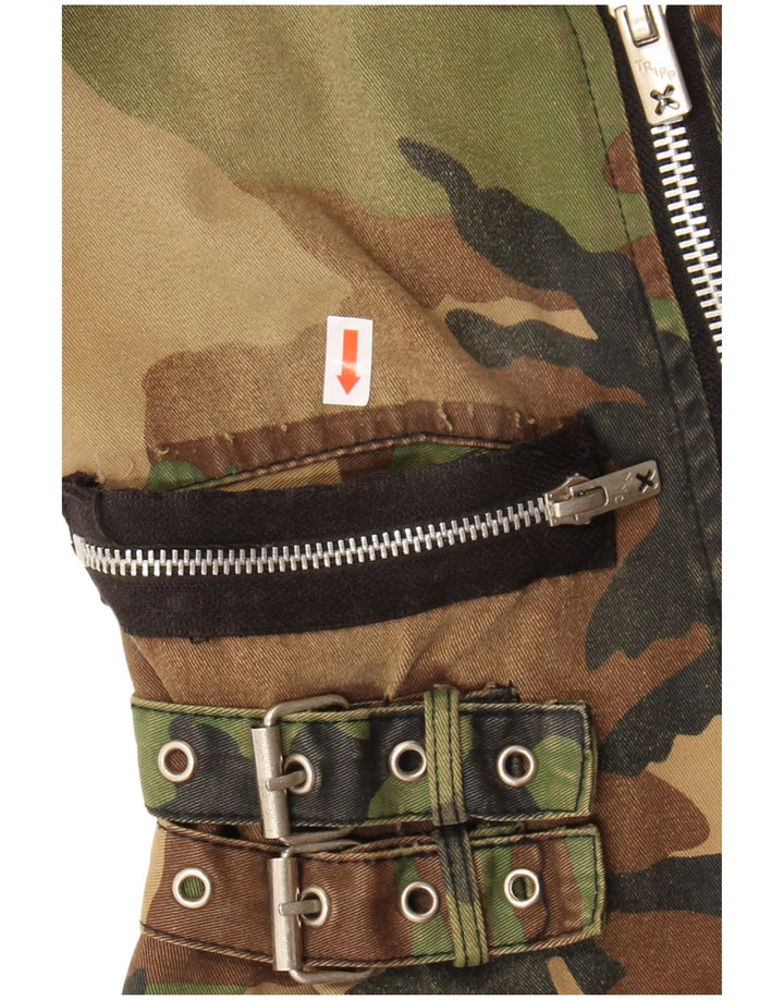 Giacca militare corta da donna TRIPP NYC UK 10 piccola cotone mimetico kaki