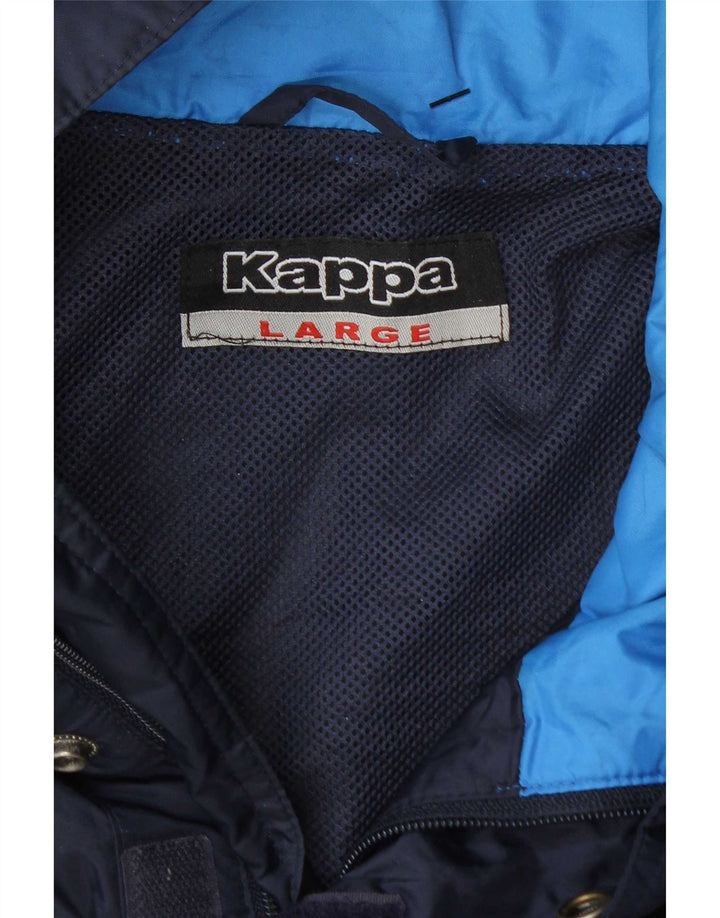 Giacca a vento grafica da uomo Kappa UK 40 Large Blu Navy Colourblock