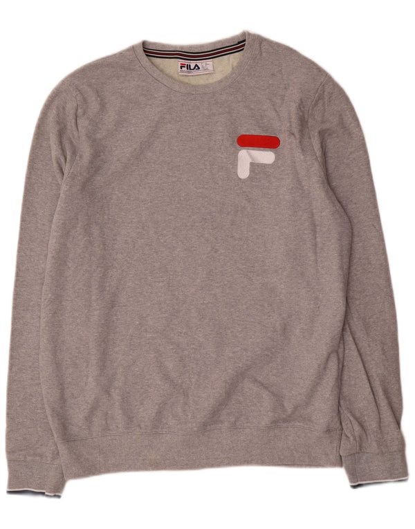 Felpa grafica da uomo Fila Maglione grande poliestere grigio