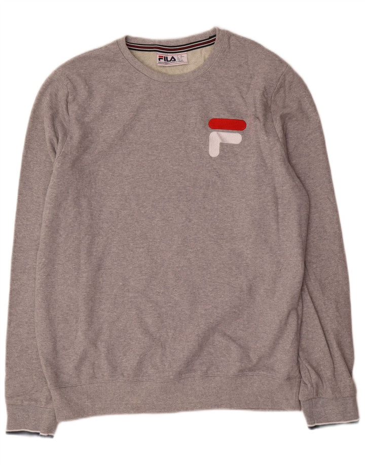 Felpa grafica da uomo Fila Maglione grande poliestere grigio