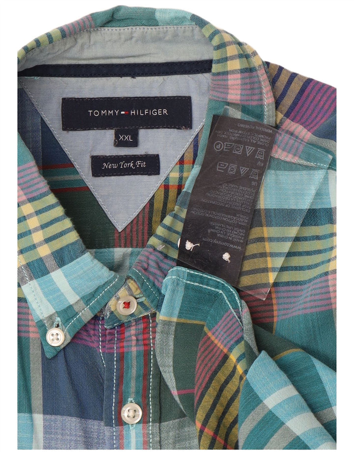 TOMMY HILFIGER Camicia da uomo New York Fit 2XL Cotone a quadri multicolore