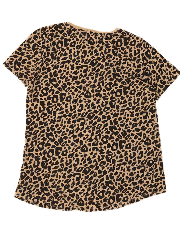T-shirt Zara da donna Top UK 10 piccola stampa animalier beige