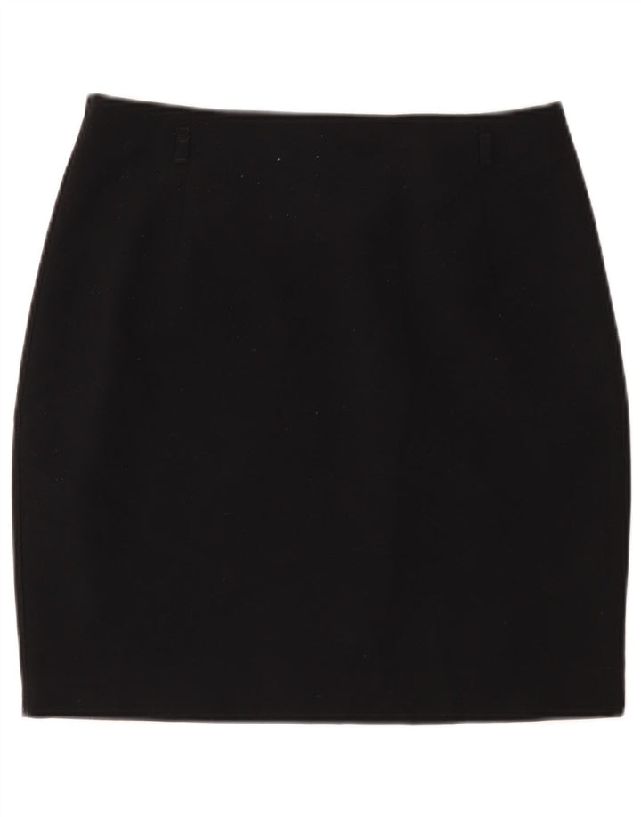 Minigonna da donna Marks & Spencer UK 12 media W30 poliestere nero