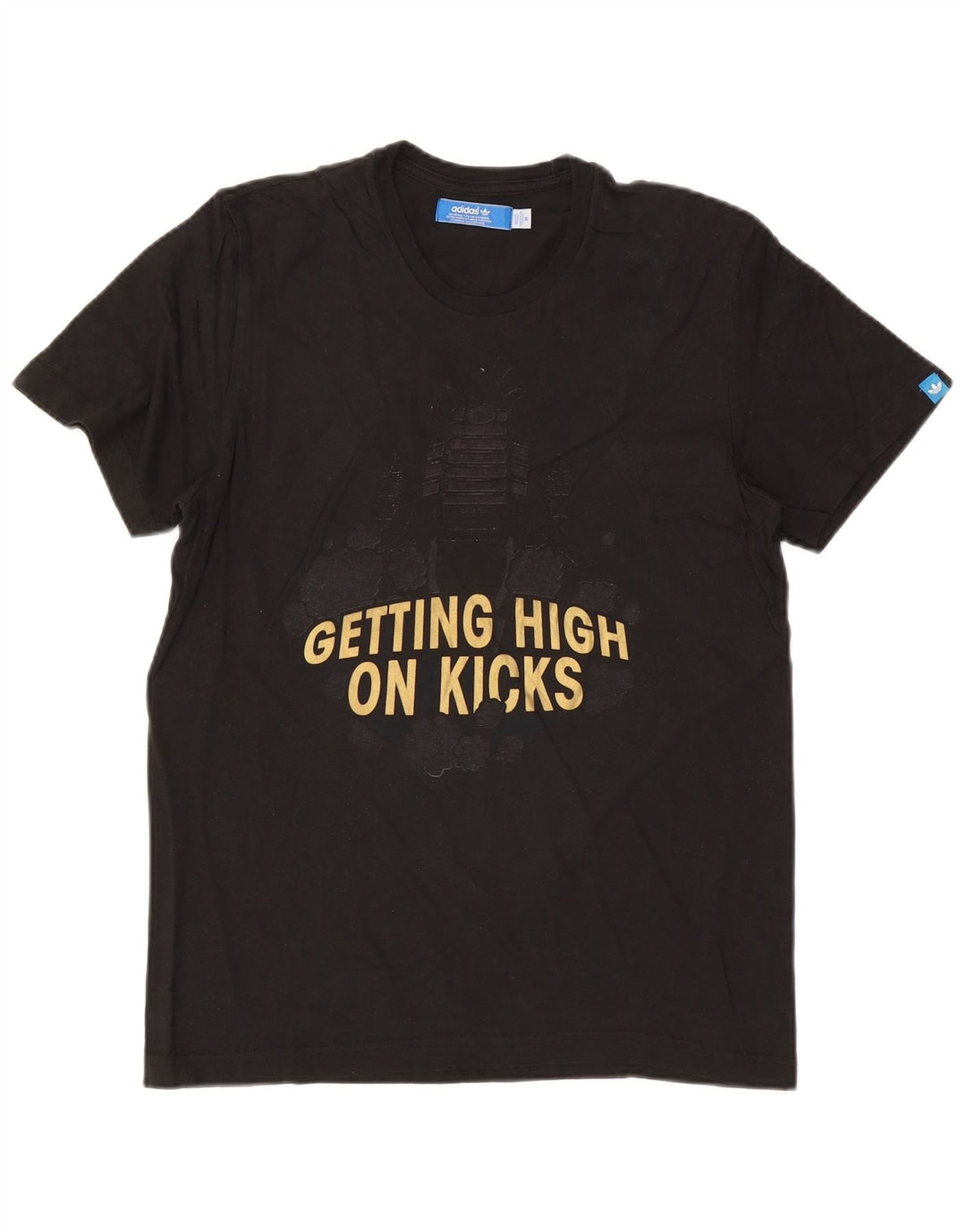 T-shirt grafica da uomo ADIDAS Top in cotone nero medio