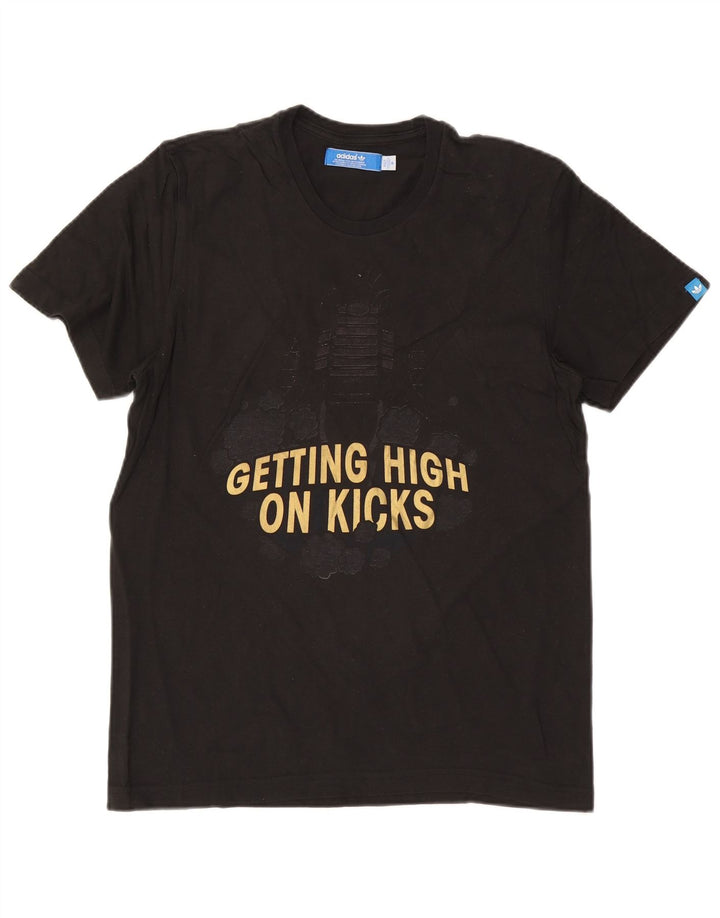 T-shirt grafica da uomo ADIDAS Top in cotone nero medio