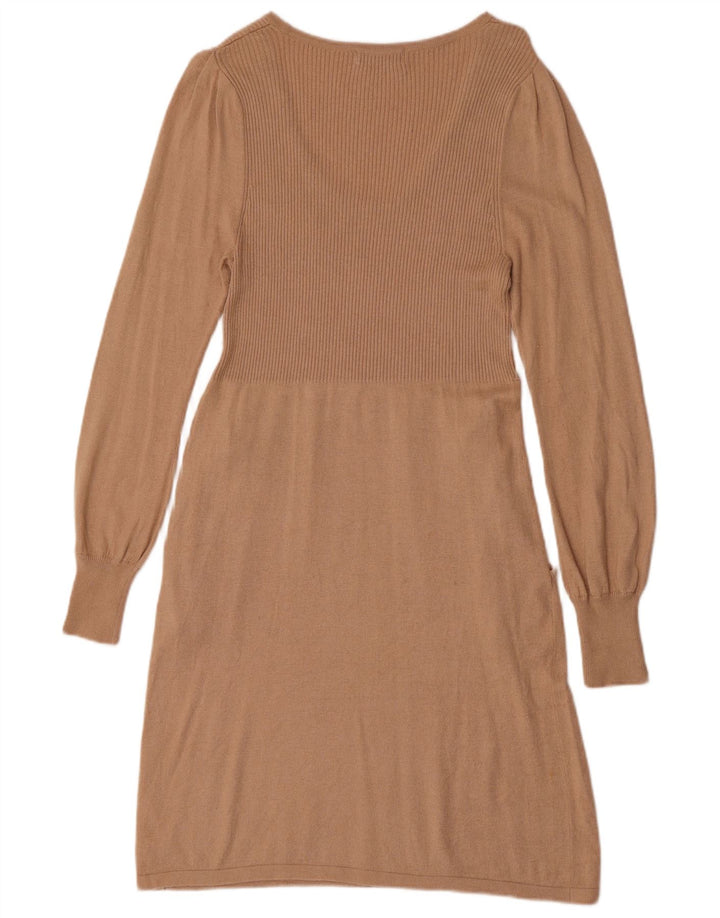 Abito maglione da donna Marks & Spencer UK 14 Viscosa beige medio
