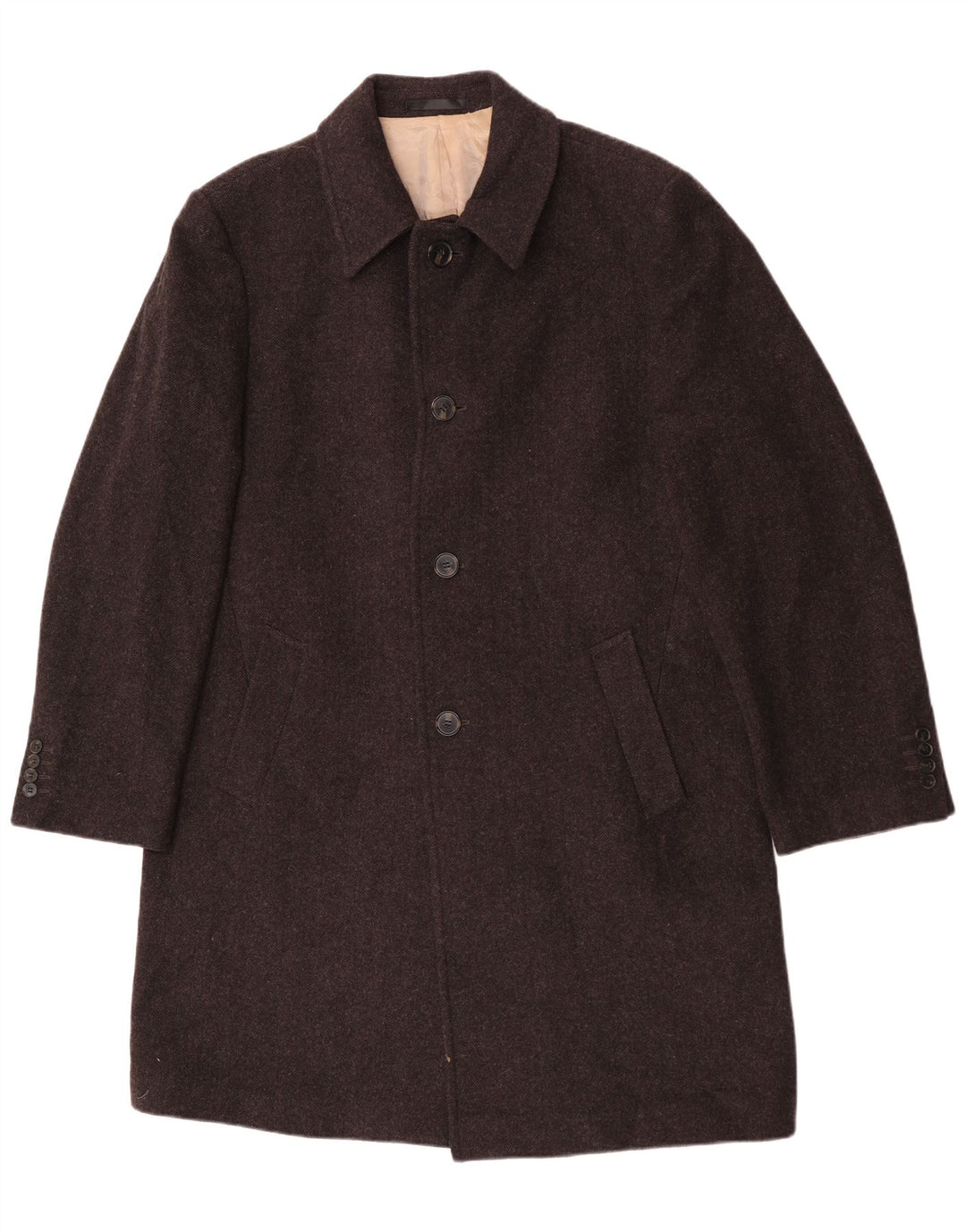 Cappotto da uomo Marks & Spencer UK 40 grande lana marrone