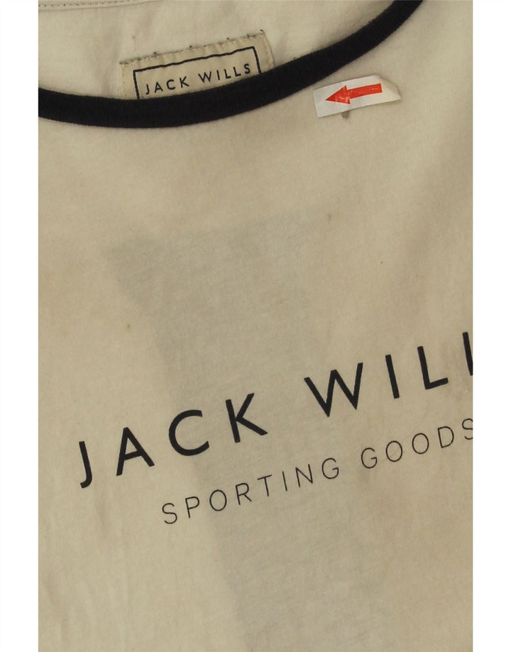 T-shirt grafica da uomo Jack Wills Top in cotone color block bianco medio