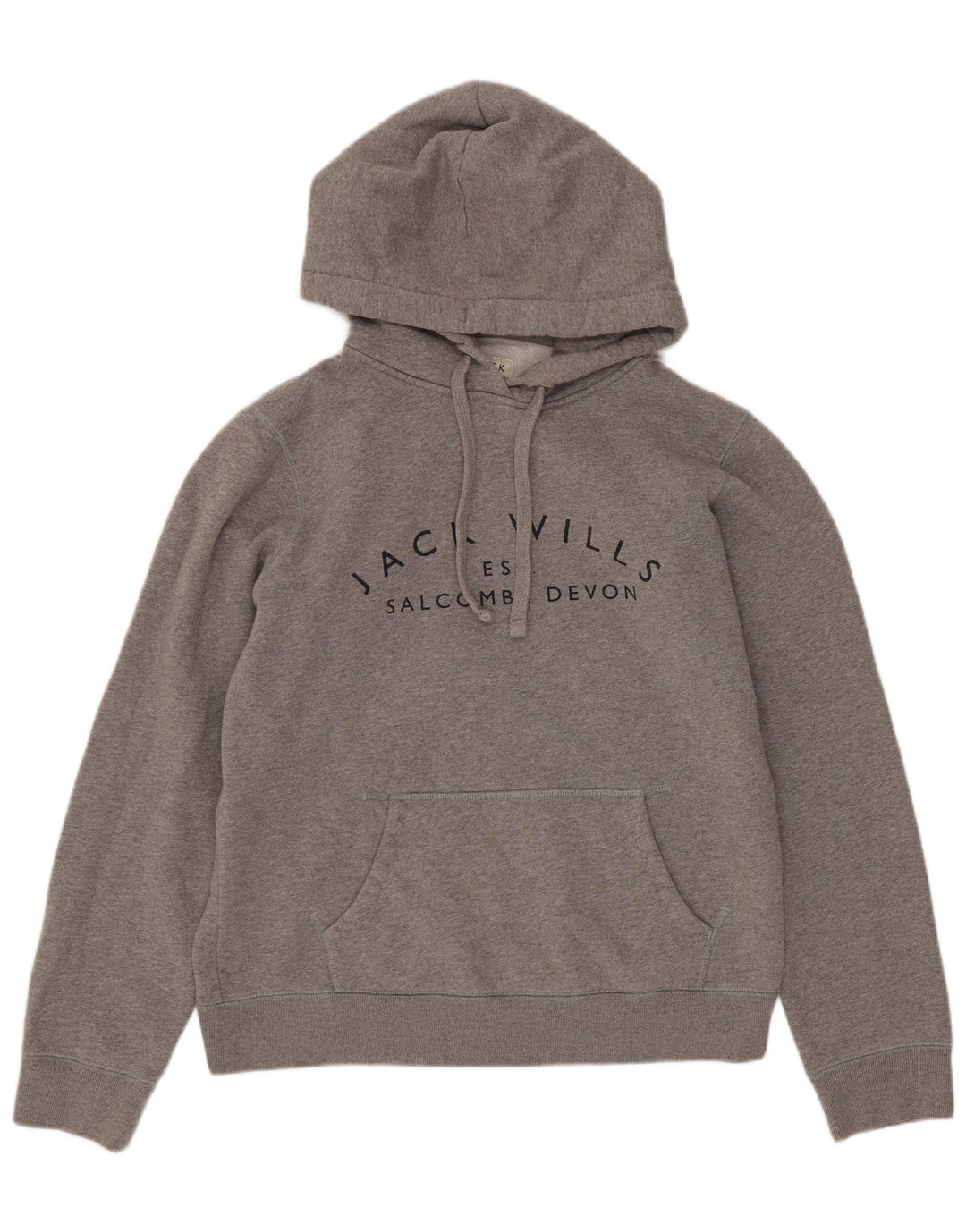 JACK WILLS Maglione da donna oversize con cappuccio Salcombe Devon UK 10 piccolo grigio