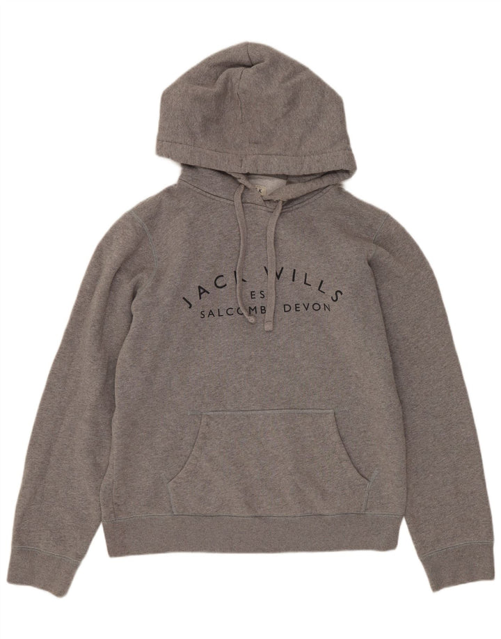 JACK WILLS Maglione da donna oversize con cappuccio Salcombe Devon UK 10 piccolo grigio