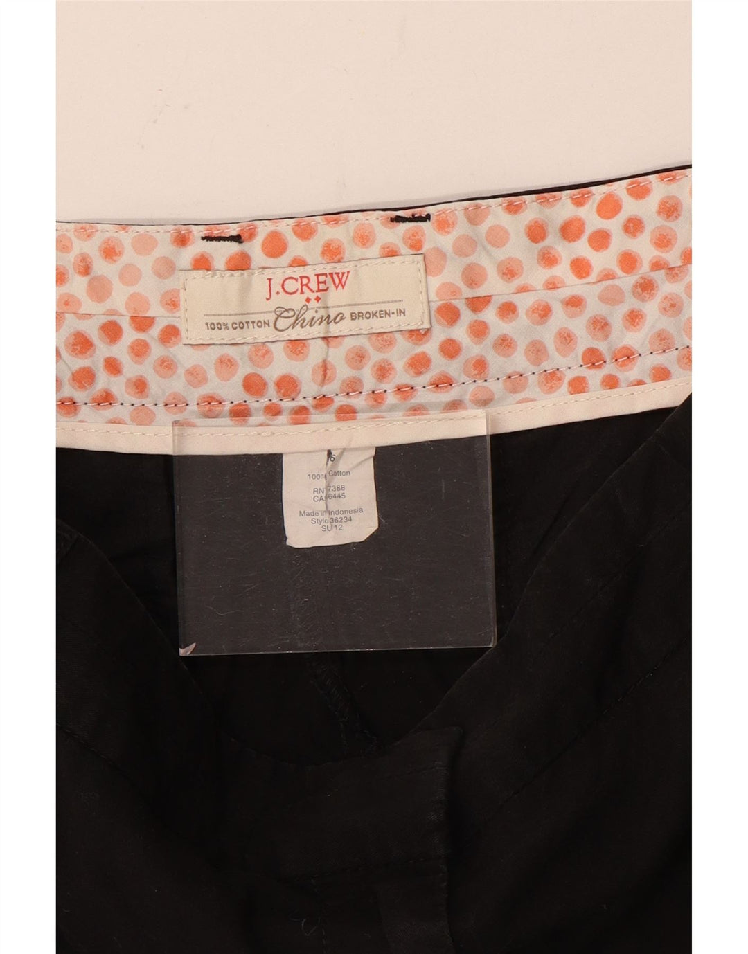 Pantaloncini chino rotti da donna J. Crew US 6 medi W32 cotone nero