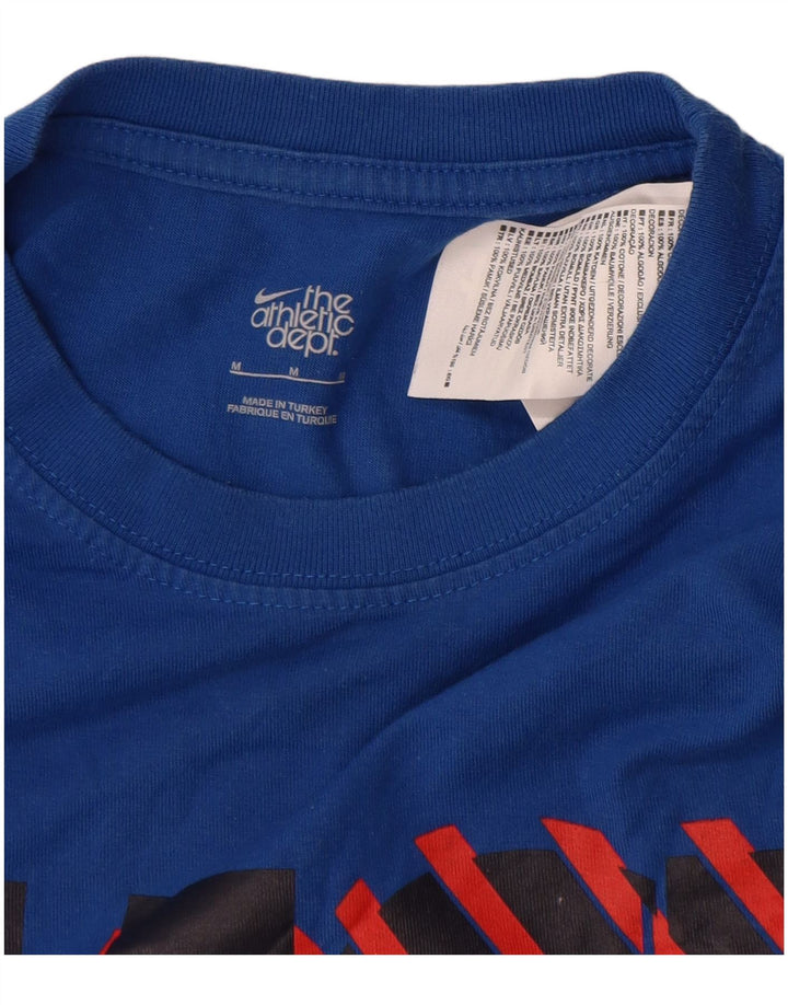 T-shirt grafica da uomo Nike Top in cotone blu medio