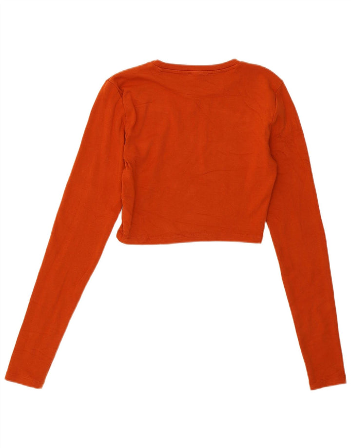 Top corto da donna Zara a maniche lunghe UK 12 in cotone marrone medio