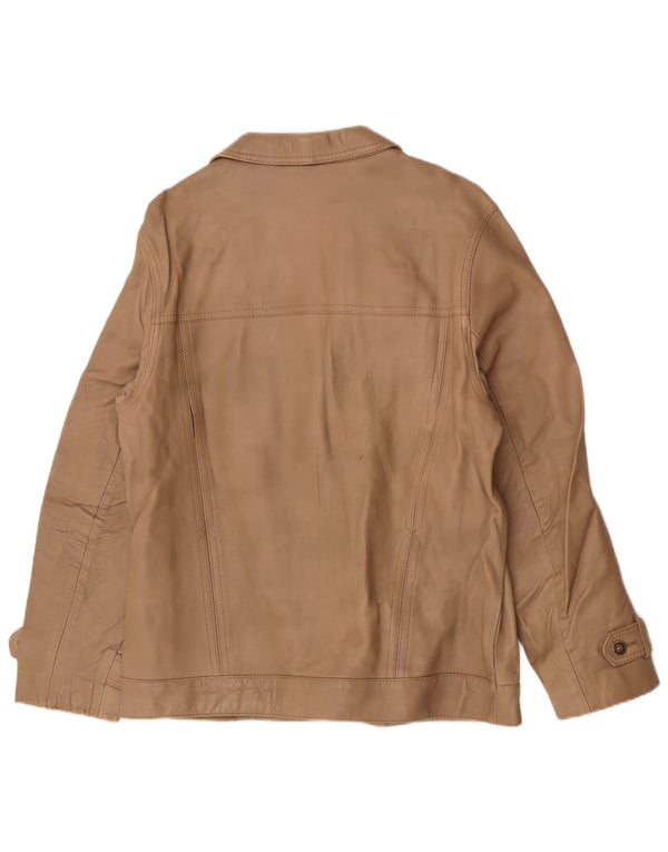 Giacca in pelle vintage da donna IT 50 XL Beige