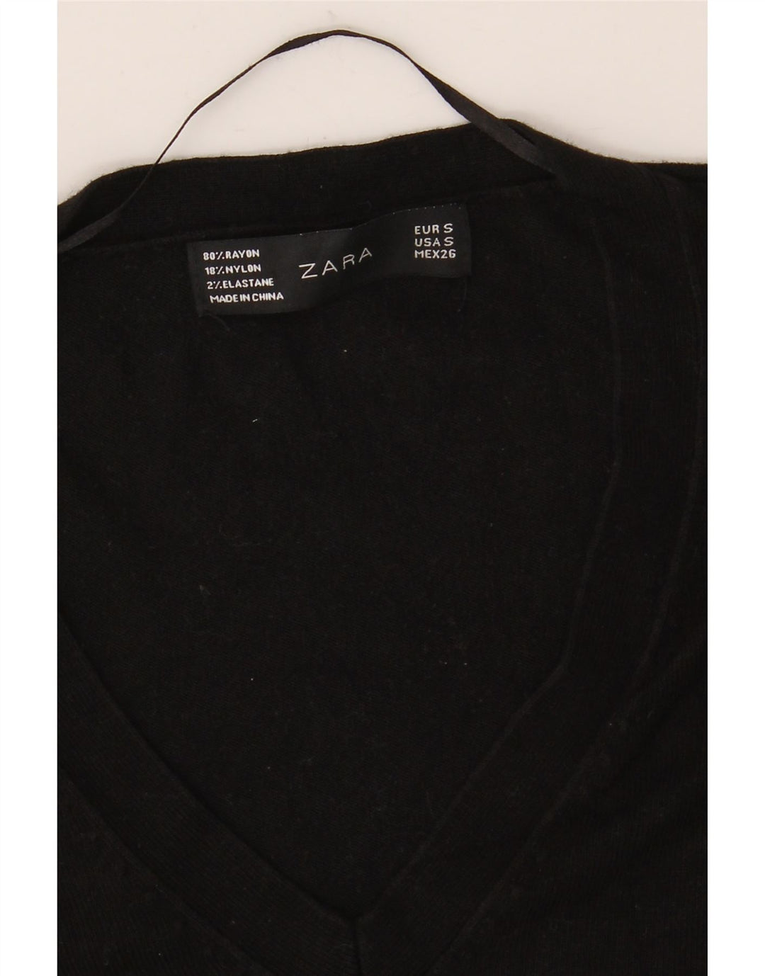 Maglione Zara da donna con scollo a V UK 10 piccolo nero