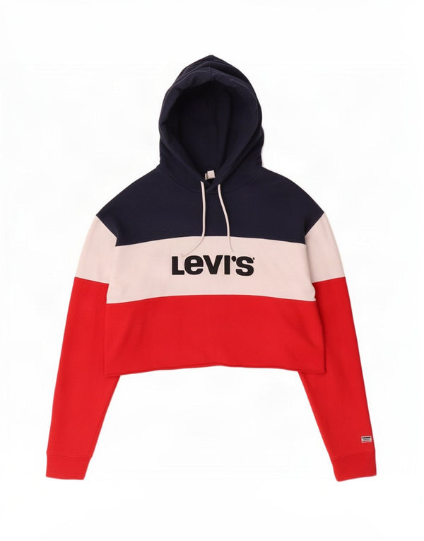 Levi's Womens Oversized Crop Hoodie Jumper UK 14 Medium Multicoloured