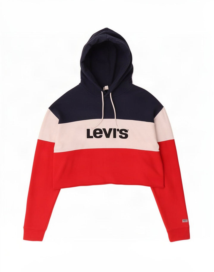Maglione corto con cappuccio oversize da donna Levi's UK 14 medio multicolore