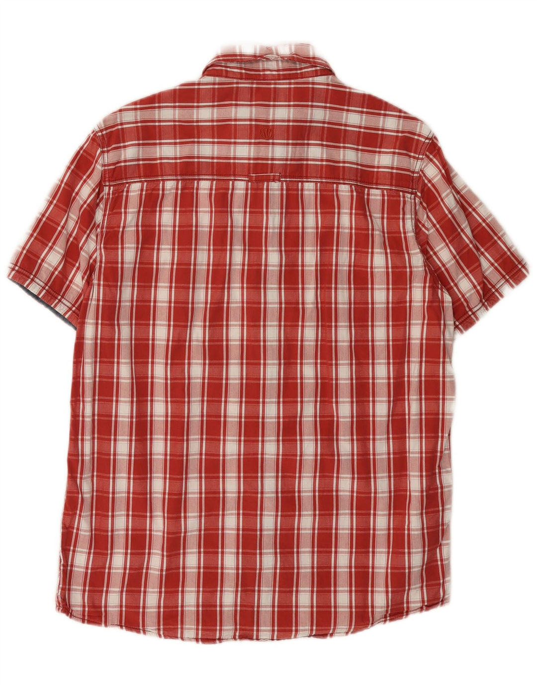 FAT FACE Camicia da uomo in flanella a maniche corte con vestibilità classica, motivo a quadri rosso medio
