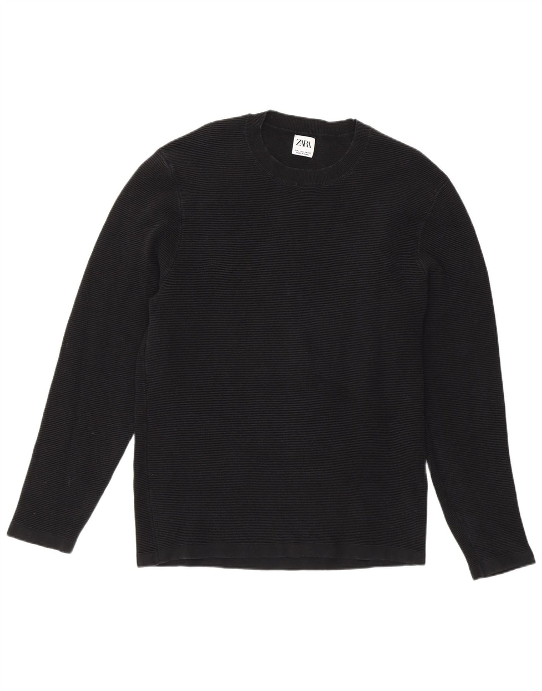 Maglione maglione girocollo da uomo Zara grande nero