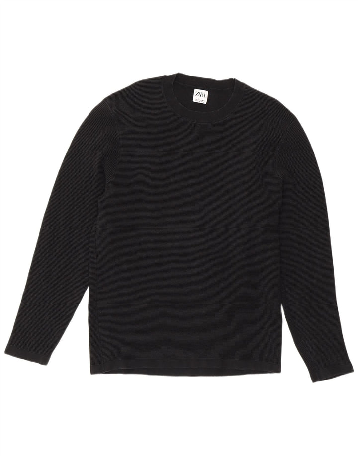 Maglione maglione girocollo da uomo Zara grande nero