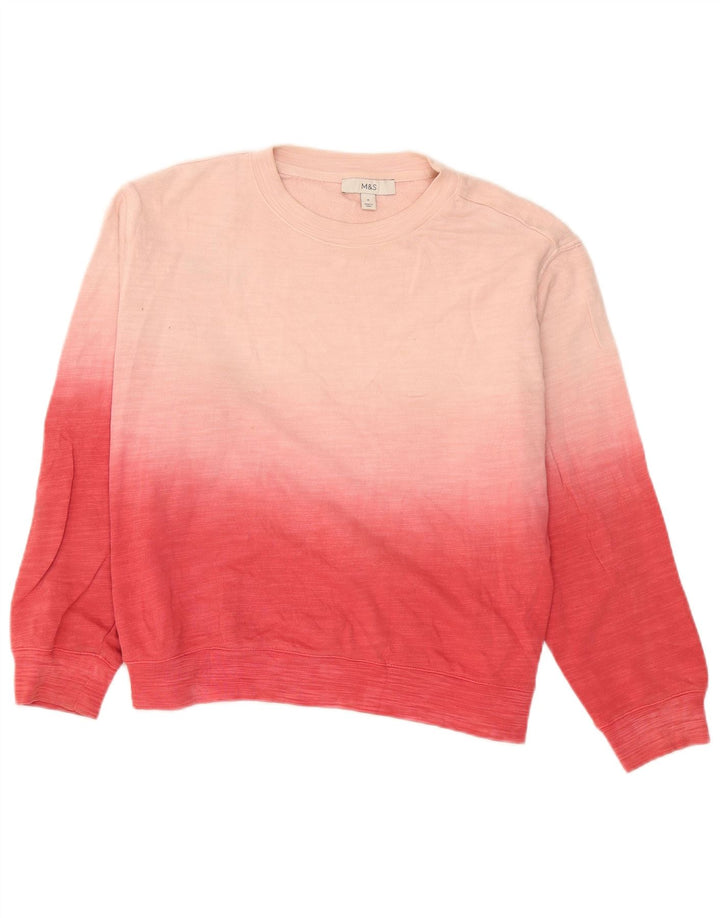 Felpa da donna Marks & Spencer Jumper UK 14 Medium Pink Colourblock