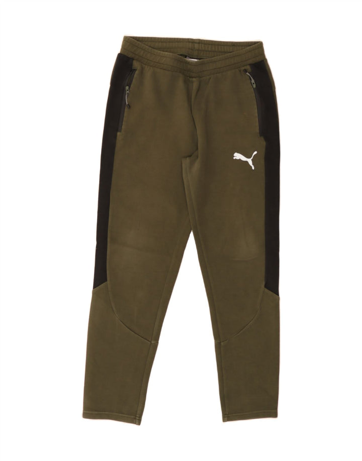 PUMA Mens Tracksuit Trousers Medium Khaki Colourblock Cotton Vintage Puma and Second-Hand Puma from Messina Hembry 