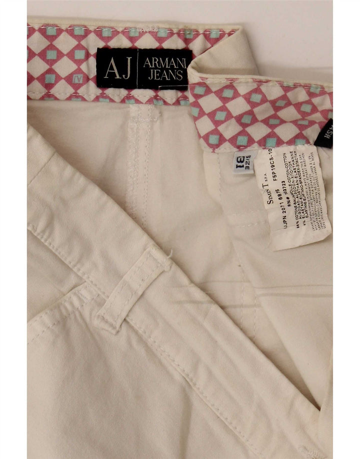 Pantaloni Capri da donna Armani W31 L20 cotone bianco