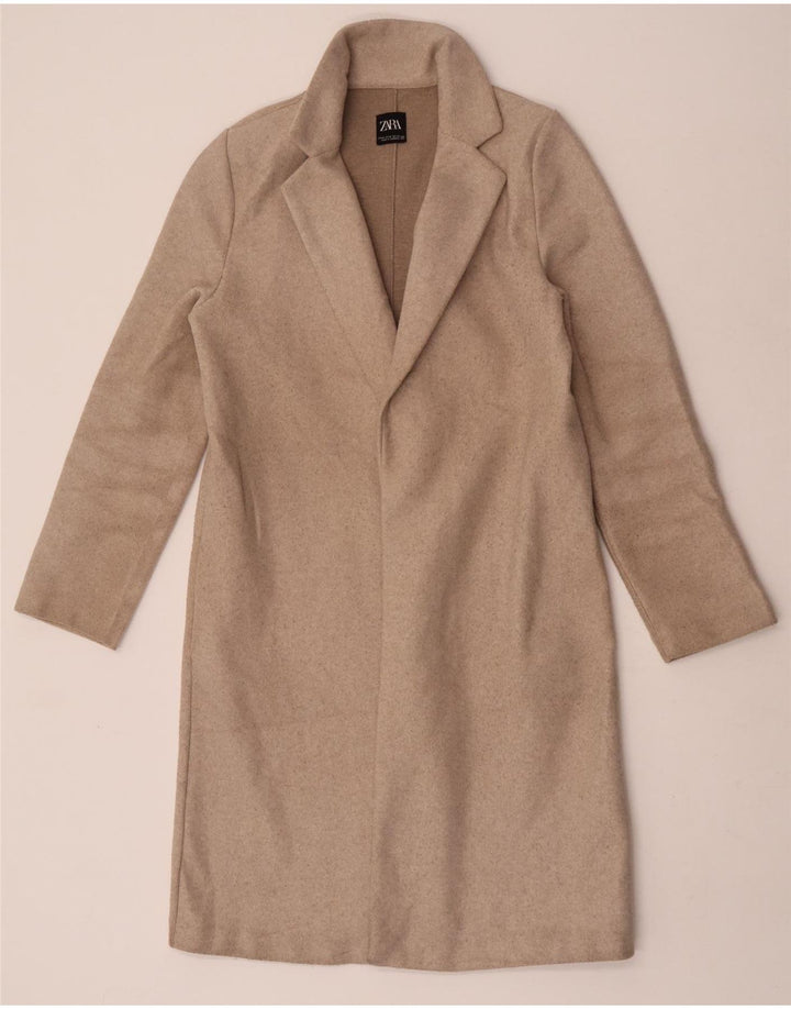 Soprabito da donna Zara UK 12 Poliestere beige medio