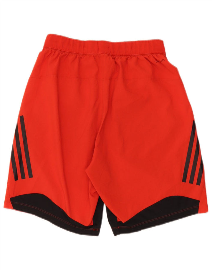 Pantaloncini sportivi Adidas Climalite da uomo piccoli in poliestere color block rosso