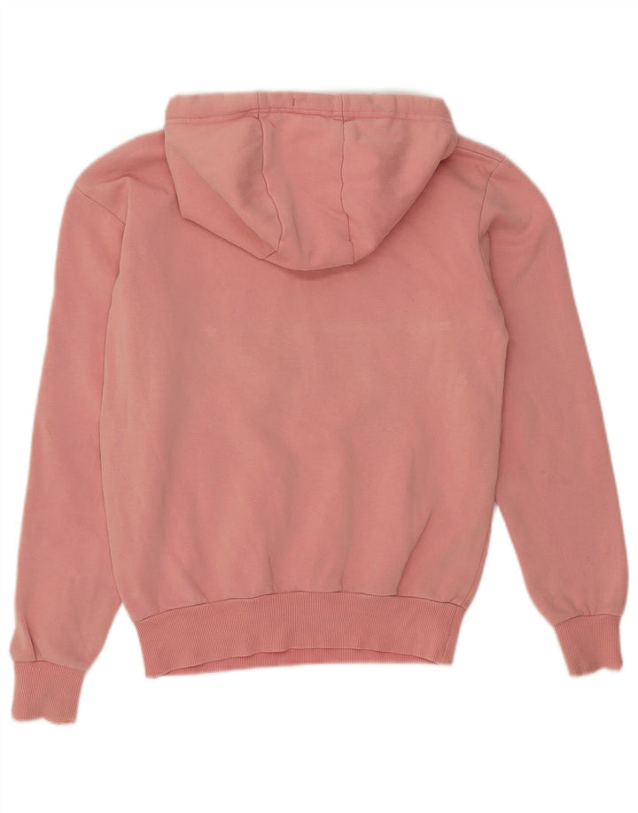 ELLESSE Maglione con cappuccio oversize con grafica da donna UK 6 XS Rosa