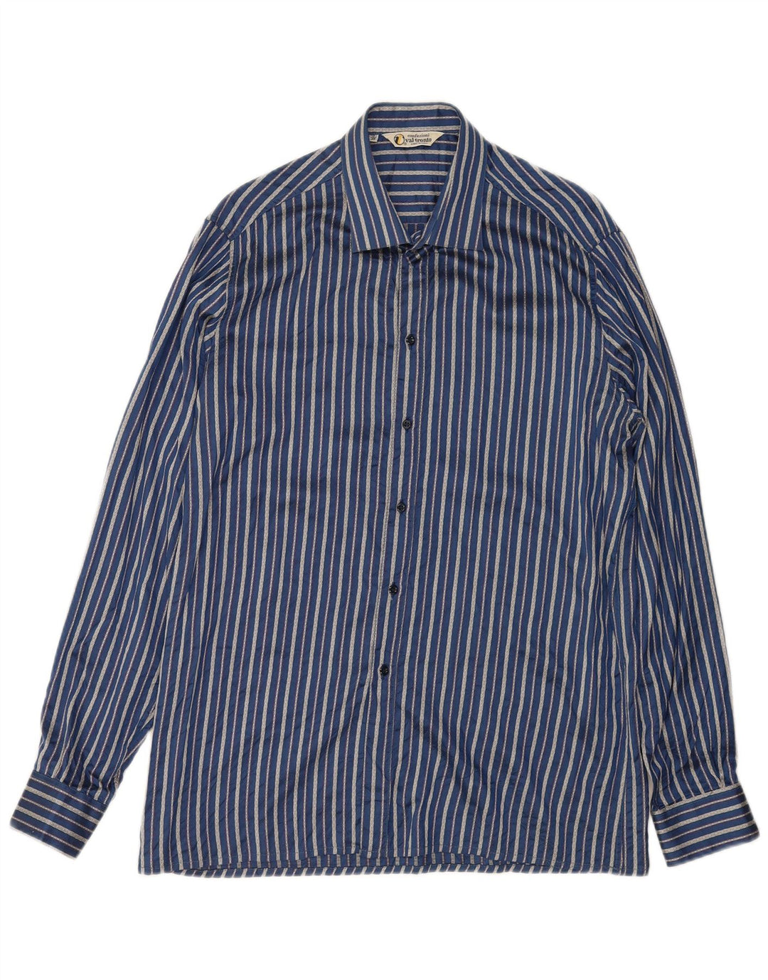 Camicia da uomo vintage taglia 42 16 1/2 grande gessato blu