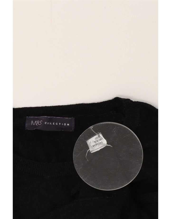 Marks & Spencer maglione girocollo da donna UK 8 Small Nero