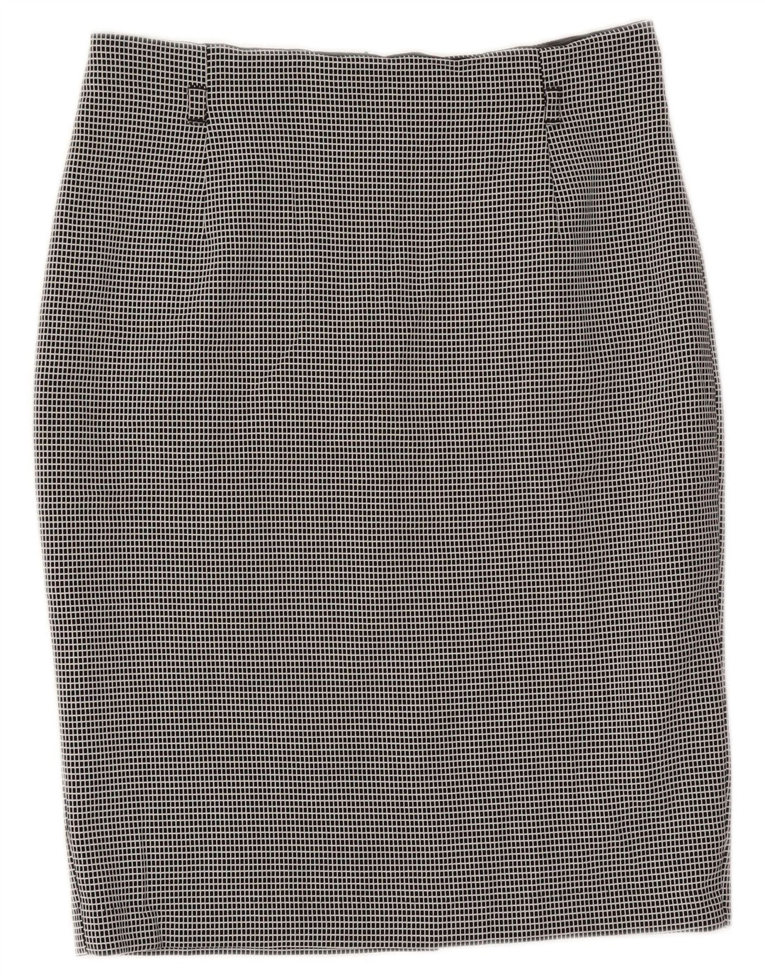 Gonna a tubino da donna Marks & Spencer UK 12 media W30 poliestere a quadri nero