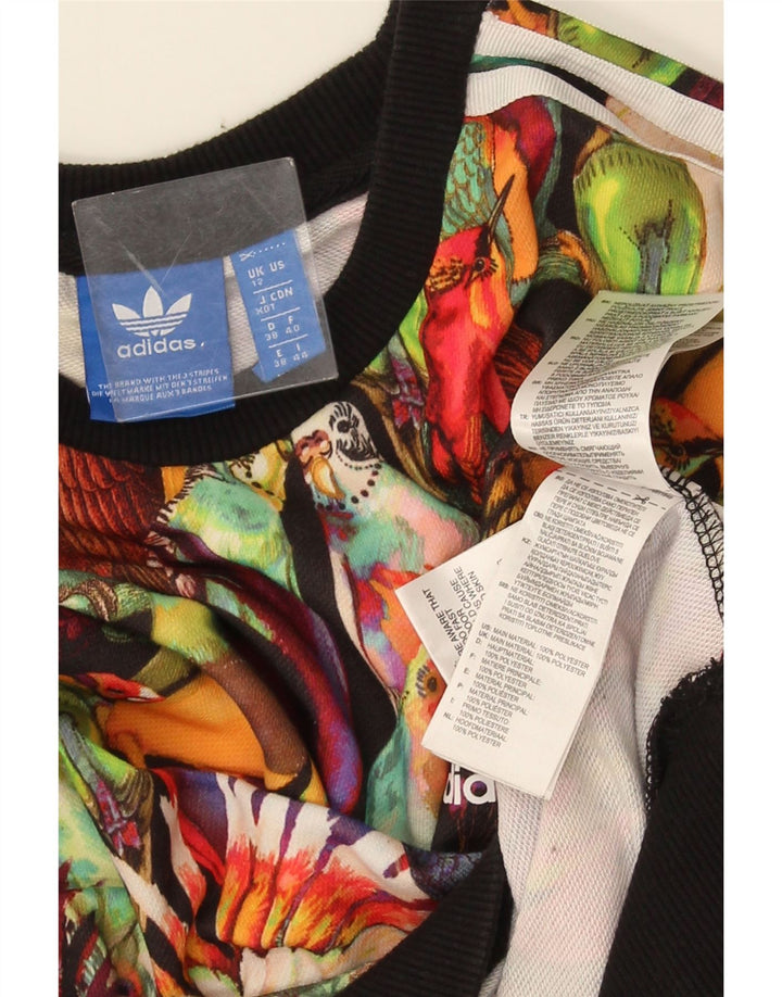 Felpa corta da donna Adidas UK 12 media multicolore