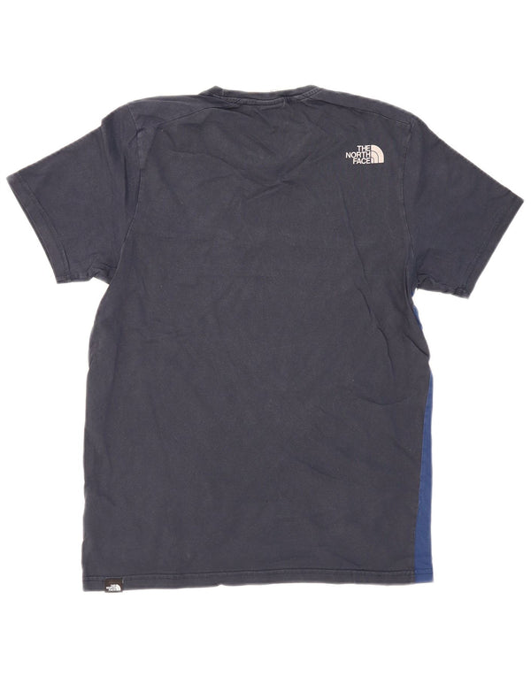 THE NORTH FACE Mens Graphic T-Shirt Top Small Blue Colourblock Cotton
