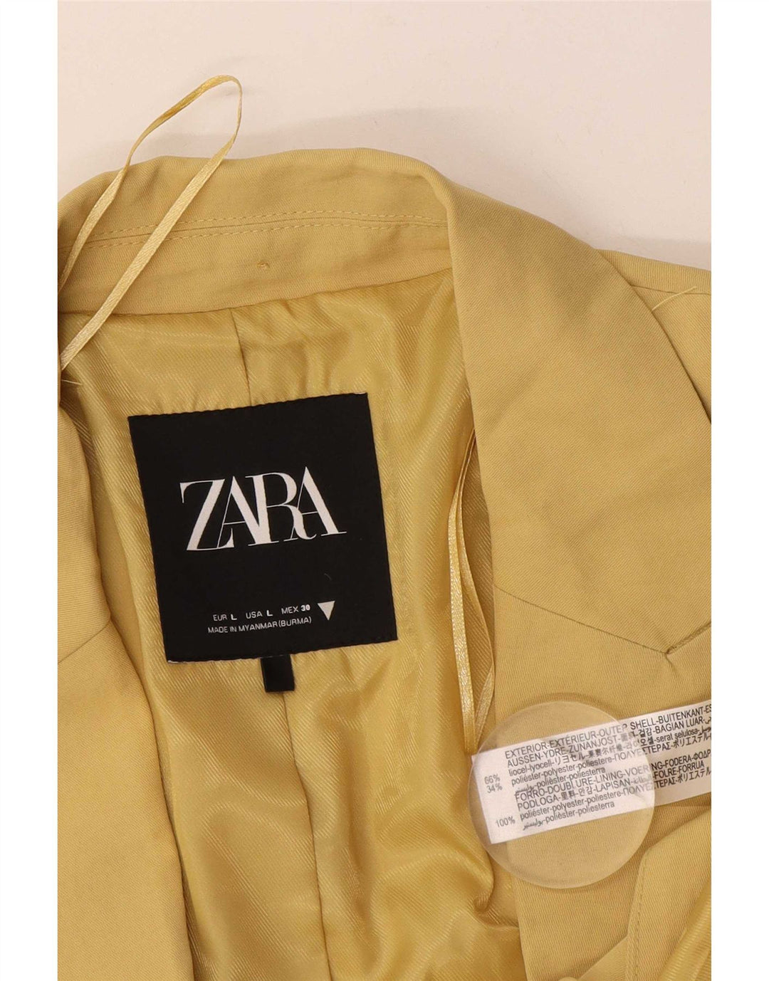 Giacca blazer a 2 bottoni da donna Zara UK 16 grande Lyocell nero