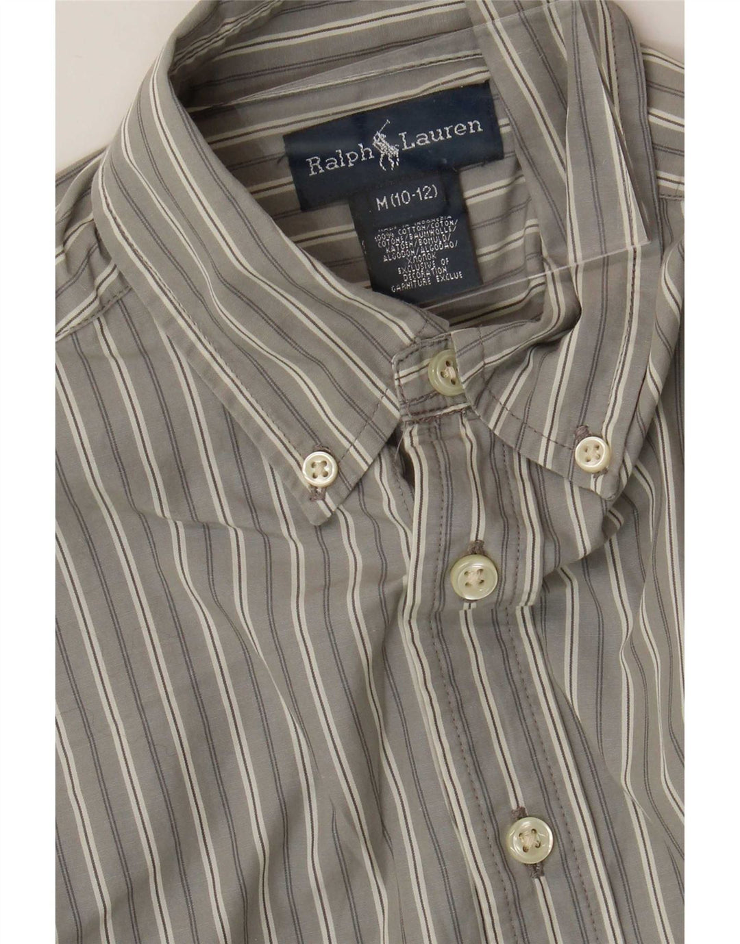 Camicia Ralph Lauren per ragazzi 10-11 anni in cotone a righe grigio medio