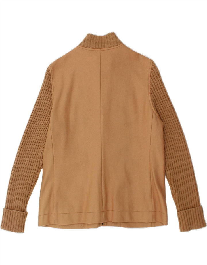 LAURA ASHLEY Womens Bomber Jacket UK 16 Large Brown Wool Vintage Laura Ashley and Second-Hand Laura Ashley from Messina Hembry 