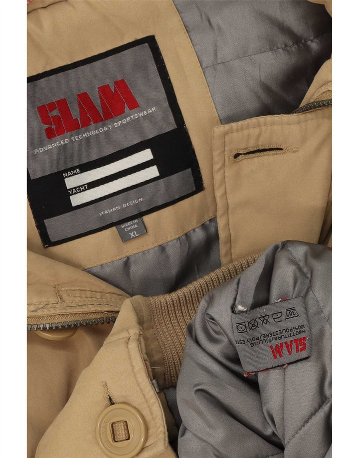 Giubbotto bomber con cappuccio da uomo Slam UK 42 XL Poliestere beige