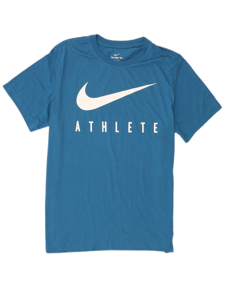 T-shirt grafica Nike Dri Fit da uomo, grande, in poliestere blu