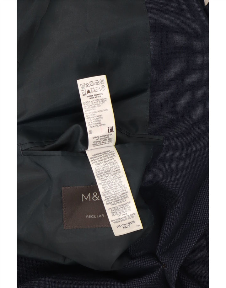 Giacca blazer a 2 bottoni Marks & Spencer da uomo UK 46 XL poliestere blu navy