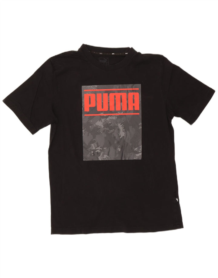 T-shirt grafica da uomo Puma Top in cotone nero medio