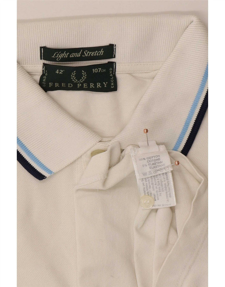 Polo da uomo Fred Perry in cotone bianco medio