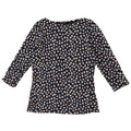 Marks & Spencer Top da donna manica 3/4 UK 12 cotone floreale medio blu navy