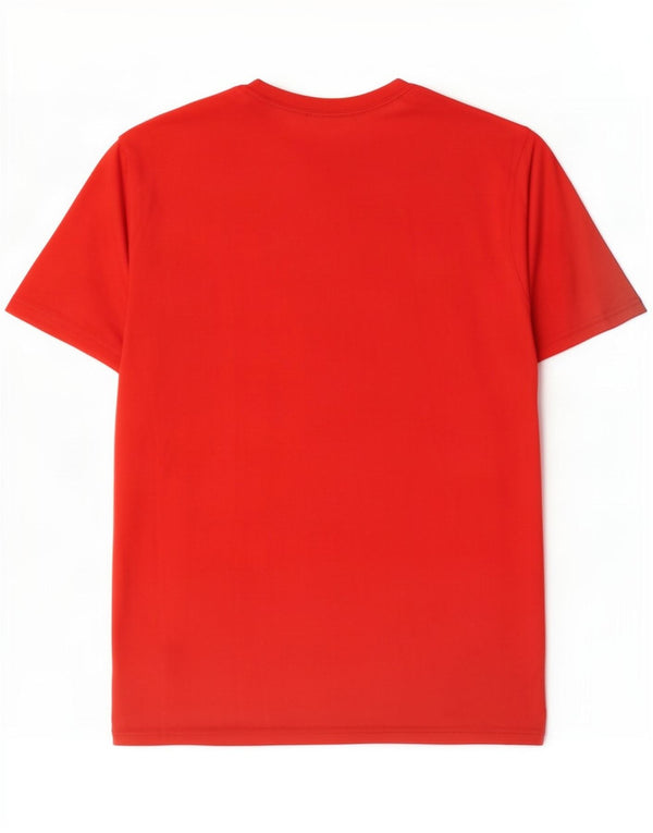 T-shirt grafica Nike Dri Fit da uomo, top in poliestere rosso medio